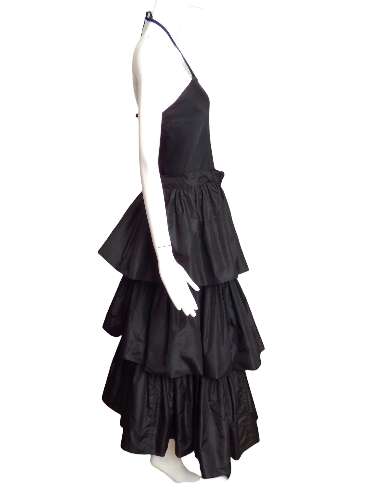 1970s Jersey & Taffeta Evening Gown, Size-10