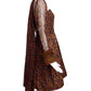 RICKIE FREEMAN- 1990s Chiffon Print & Fur Dress, Size 8