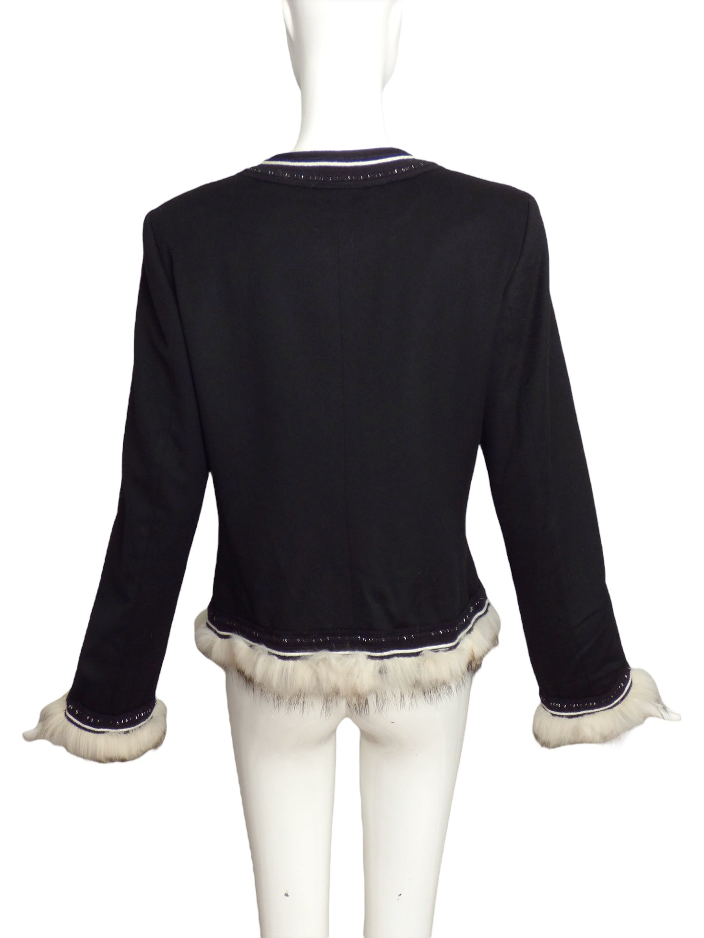 GIULIANA TESO- Cashmere Fur Trimmed Jacket, Size 10