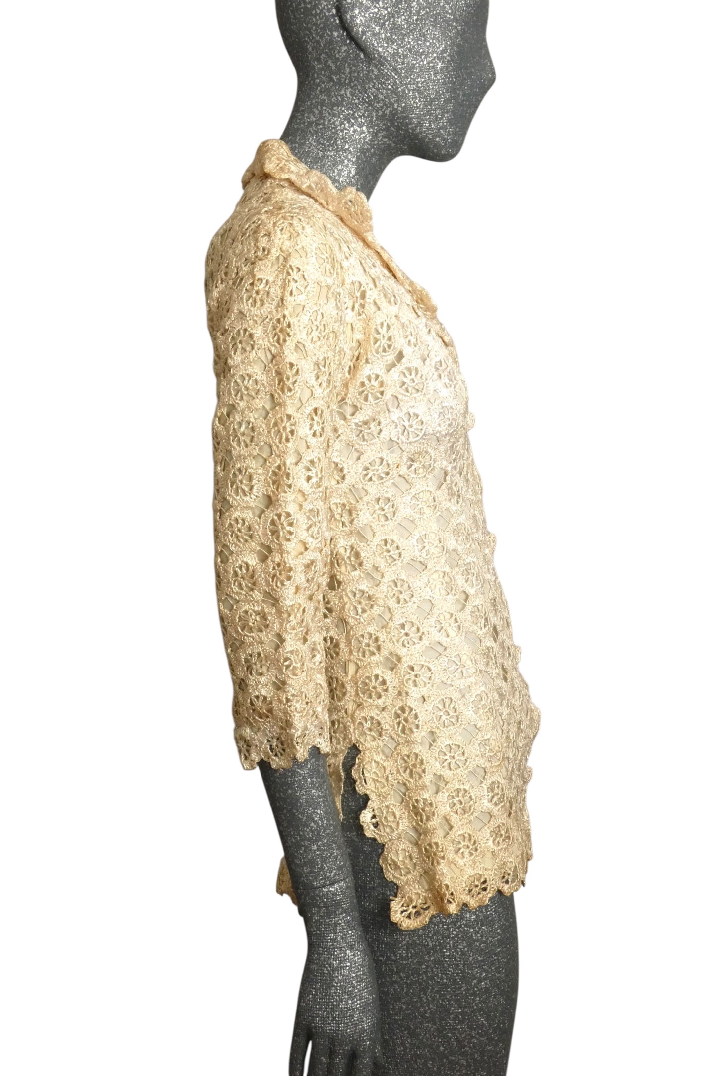 ANNA GIOVANNOZZI - 1960s Ivory Raffia Woven Jacket, Size-2