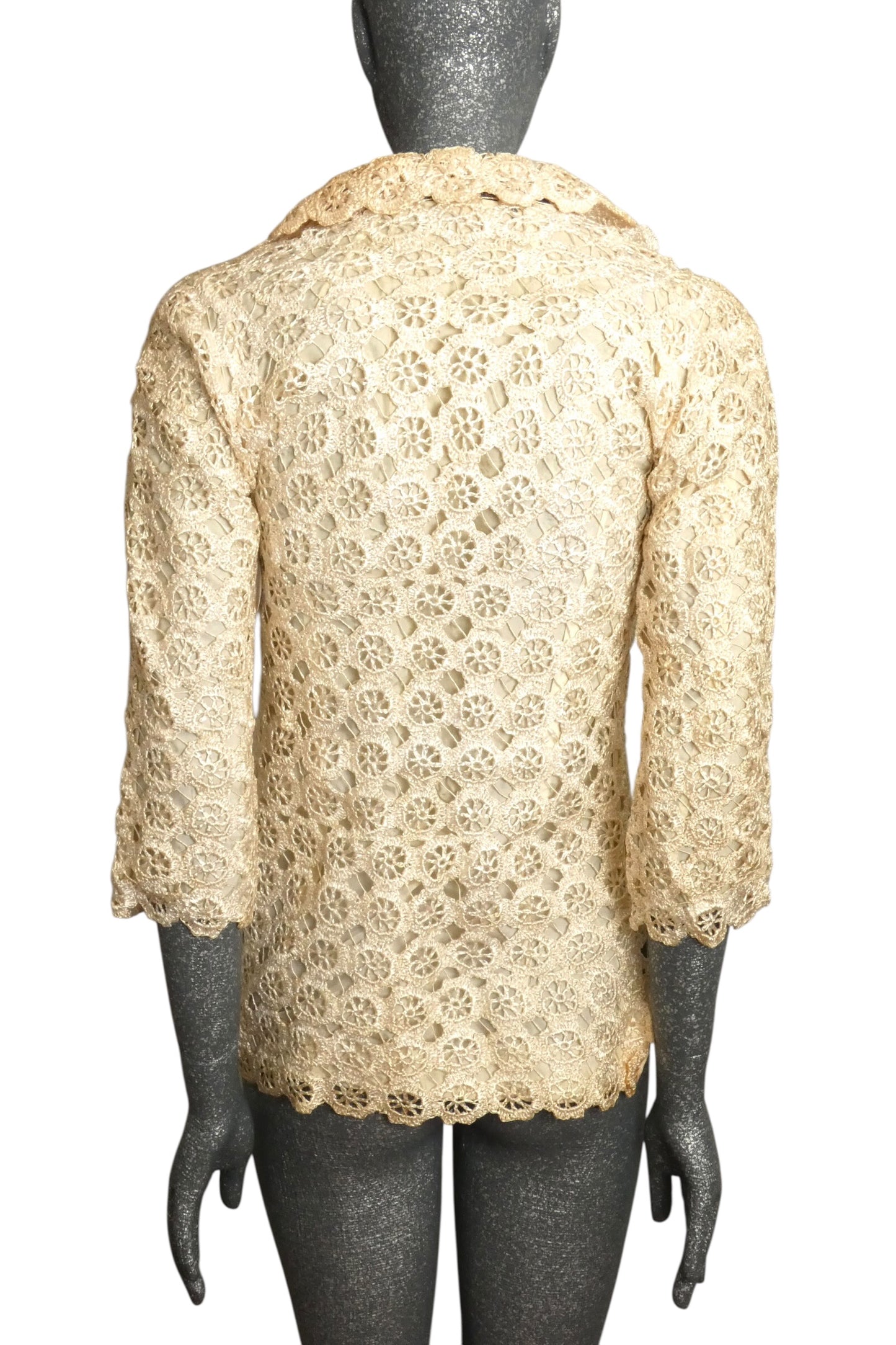ANNA GIOVANNOZZI - 1960s Ivory Raffia Woven Jacket, Size-2