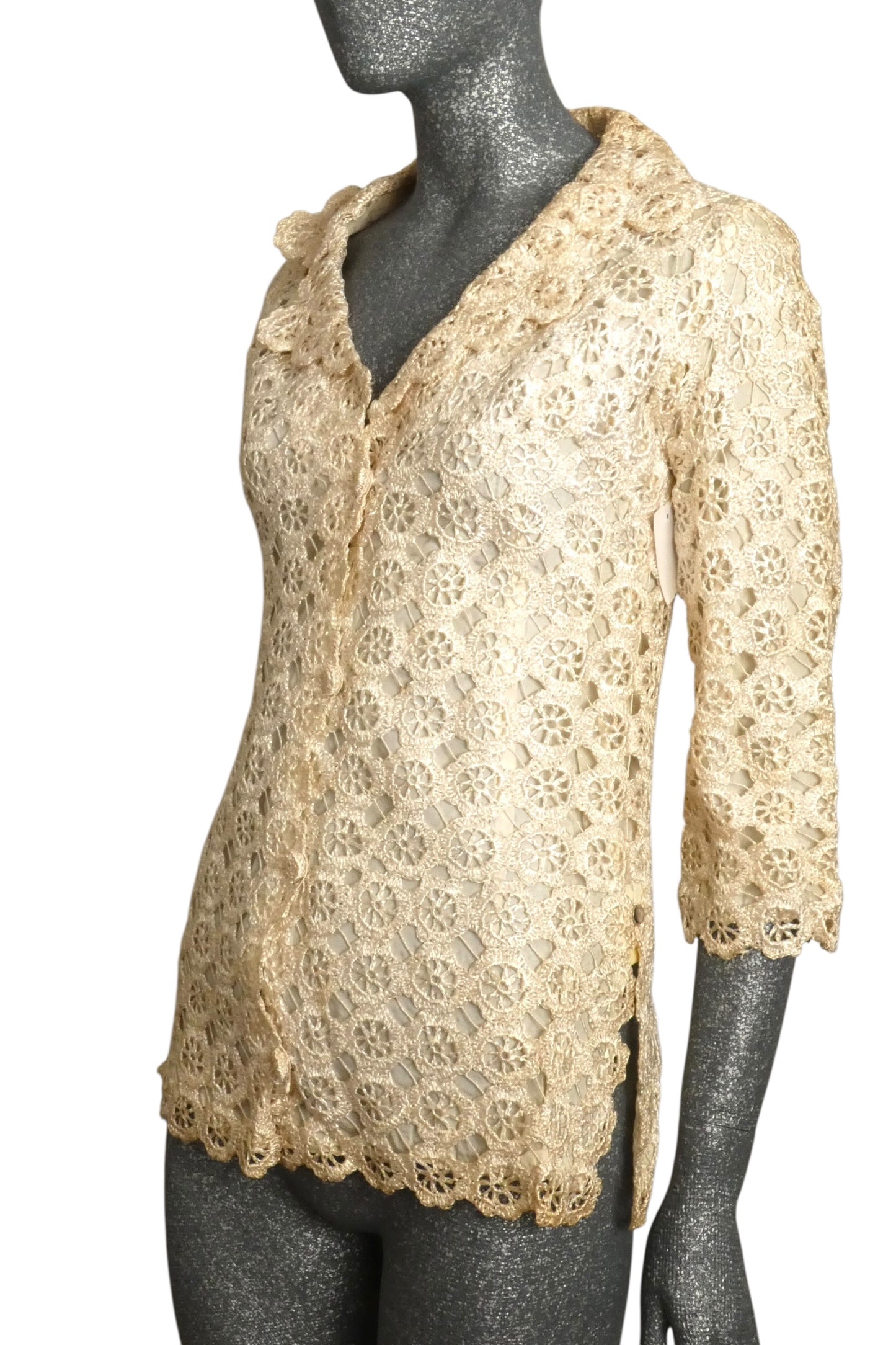 ANNA GIOVANNOZZI - 1960s Ivory Raffia Woven Jacket, Size-2