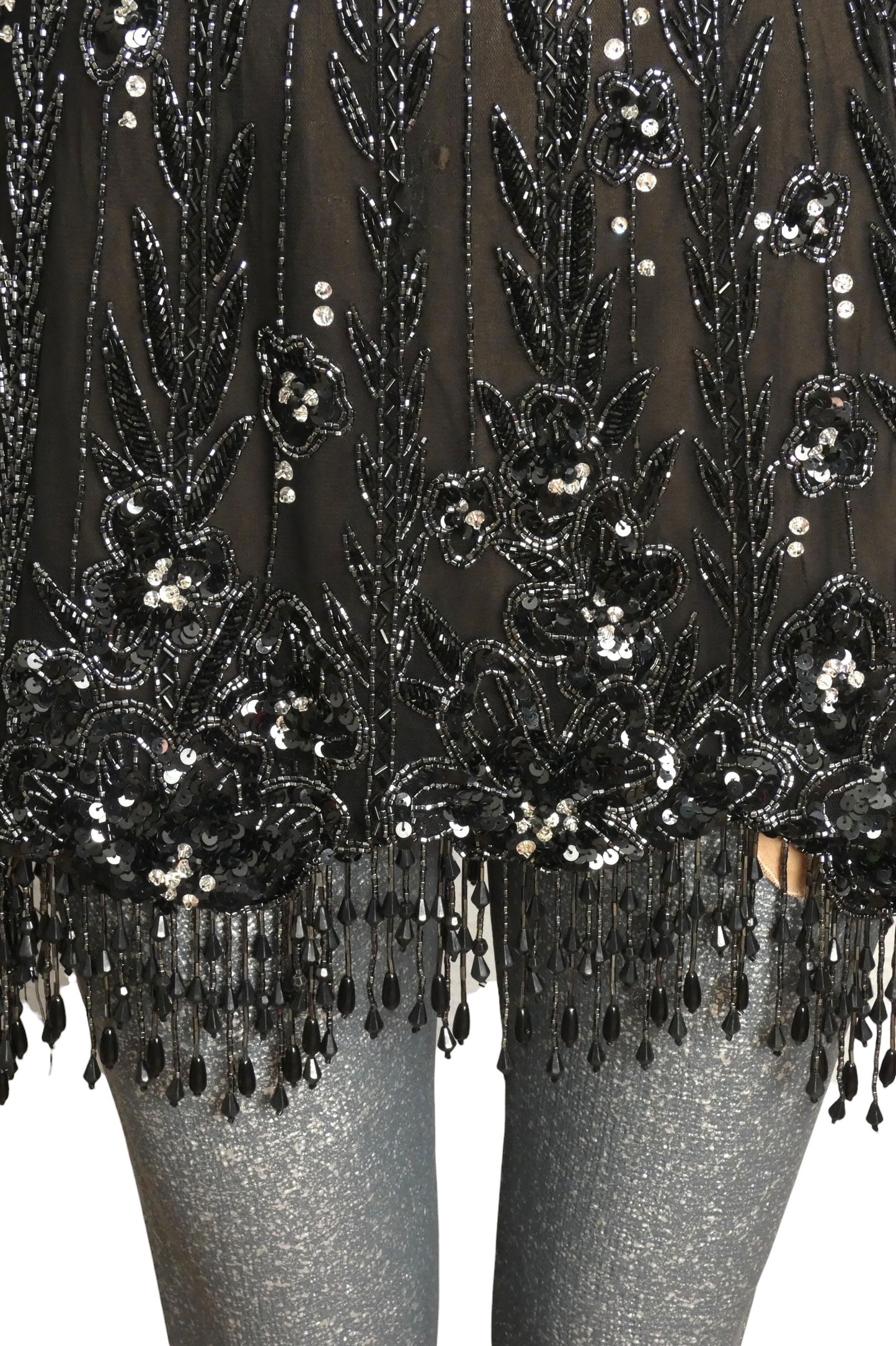 1990s Beaded Mesh Cocktail Dress, Size 6