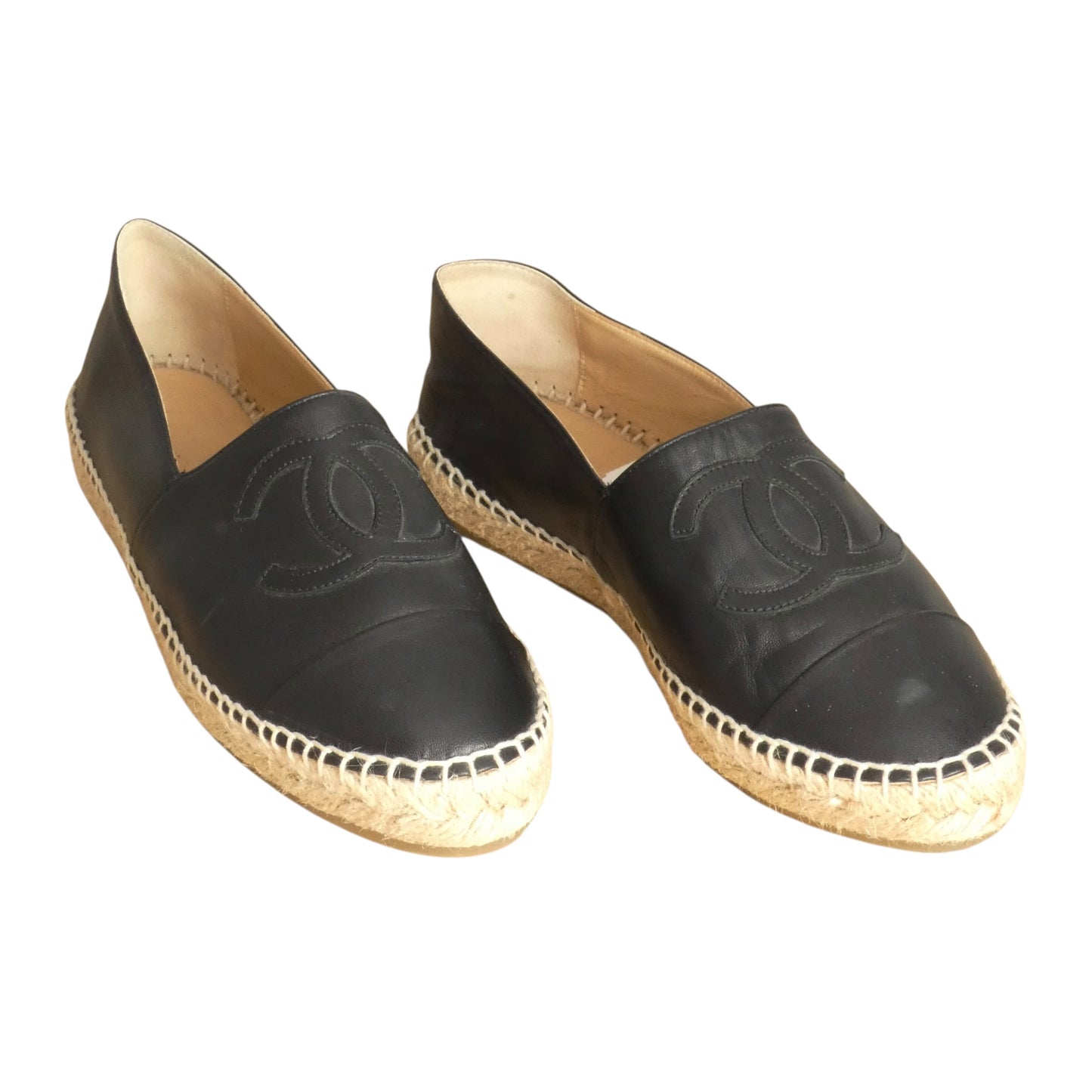 Leather Appliqué Espadrilles, Size-39