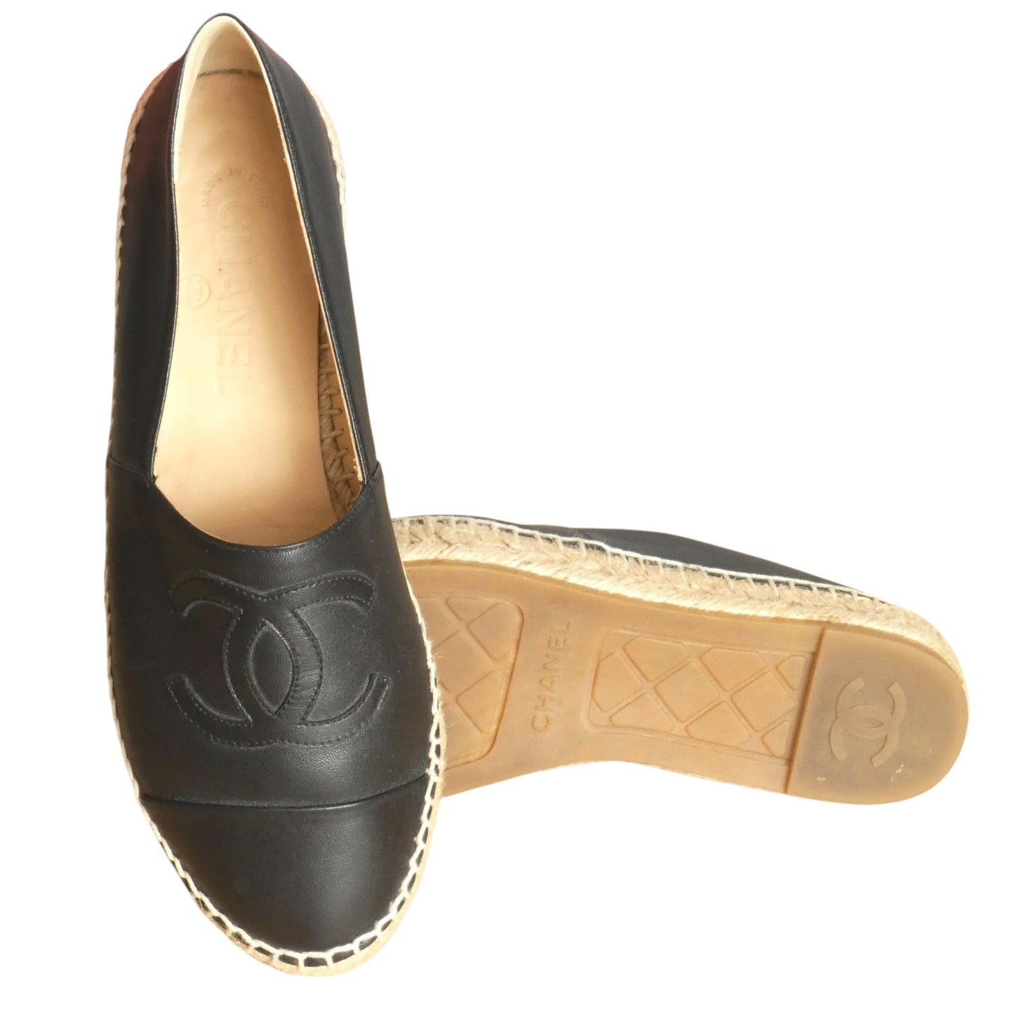 Leather Appliqué Espadrilles, Size-39