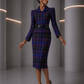 1990s Wool Plaid Skirt Suit, Size-8