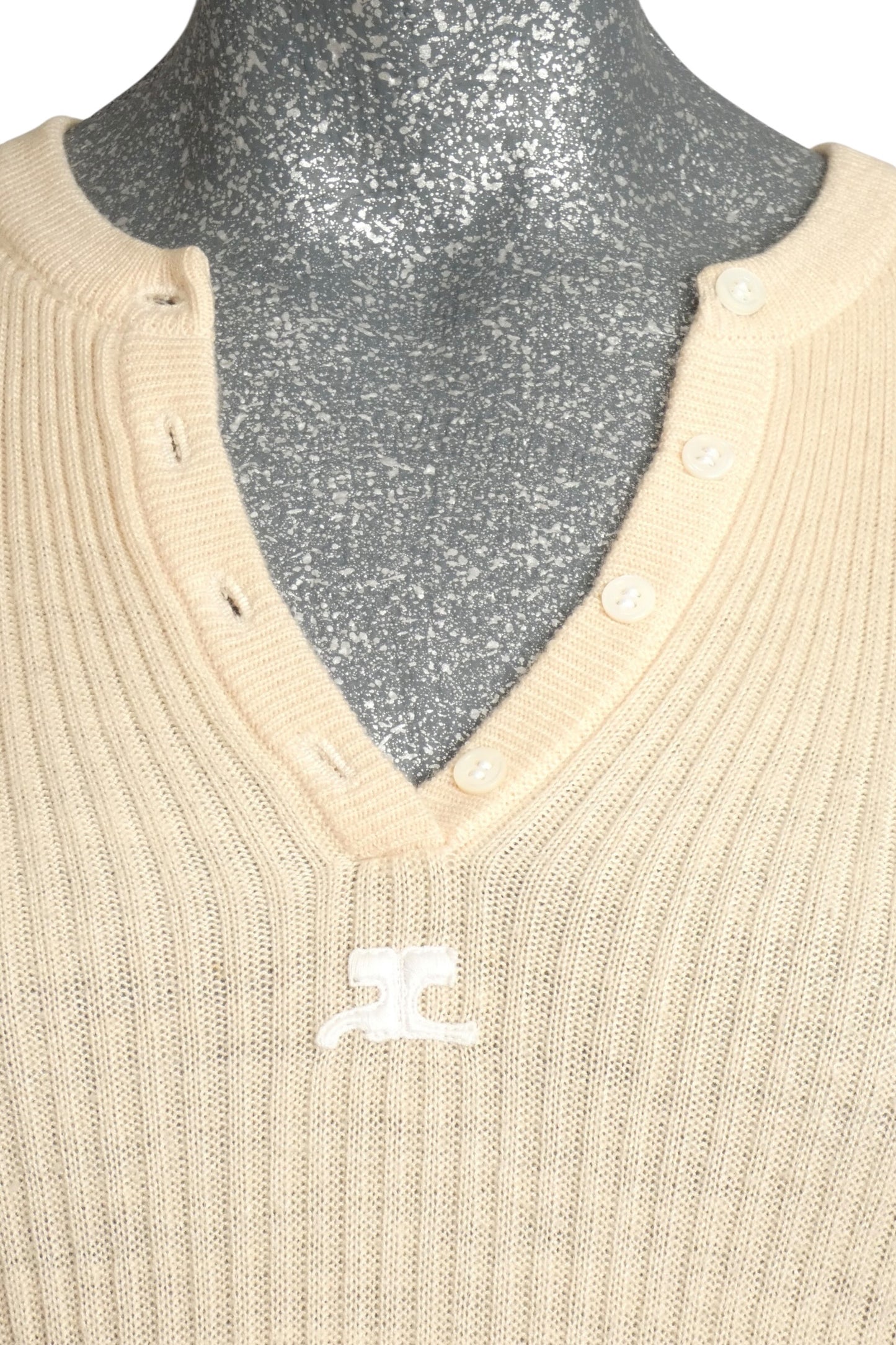 1970s Ribbed Cotton Sweater, Size 2