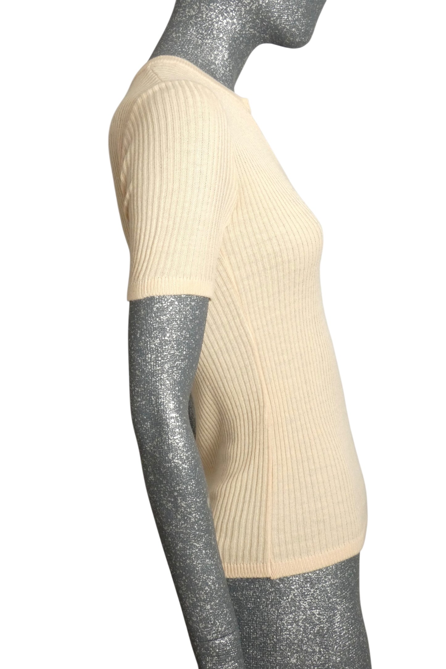 1970s Ribbed Cotton Sweater, Size 2