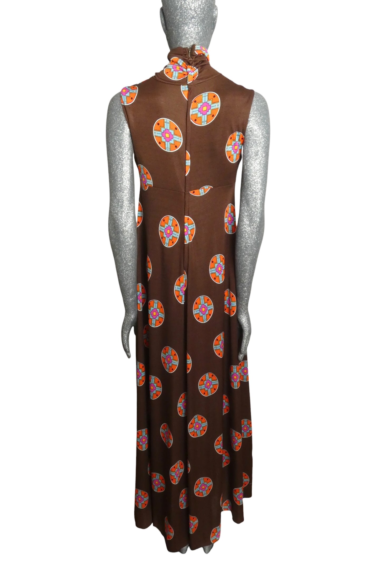 DIANE VON FURSTENBERG - 1970s Brown Knit Maxi Dress & Jacket, Size-6
