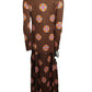 DIANE VON FURSTENBERG - 1970s Brown Knit Maxi Dress & Jacket, Size-6