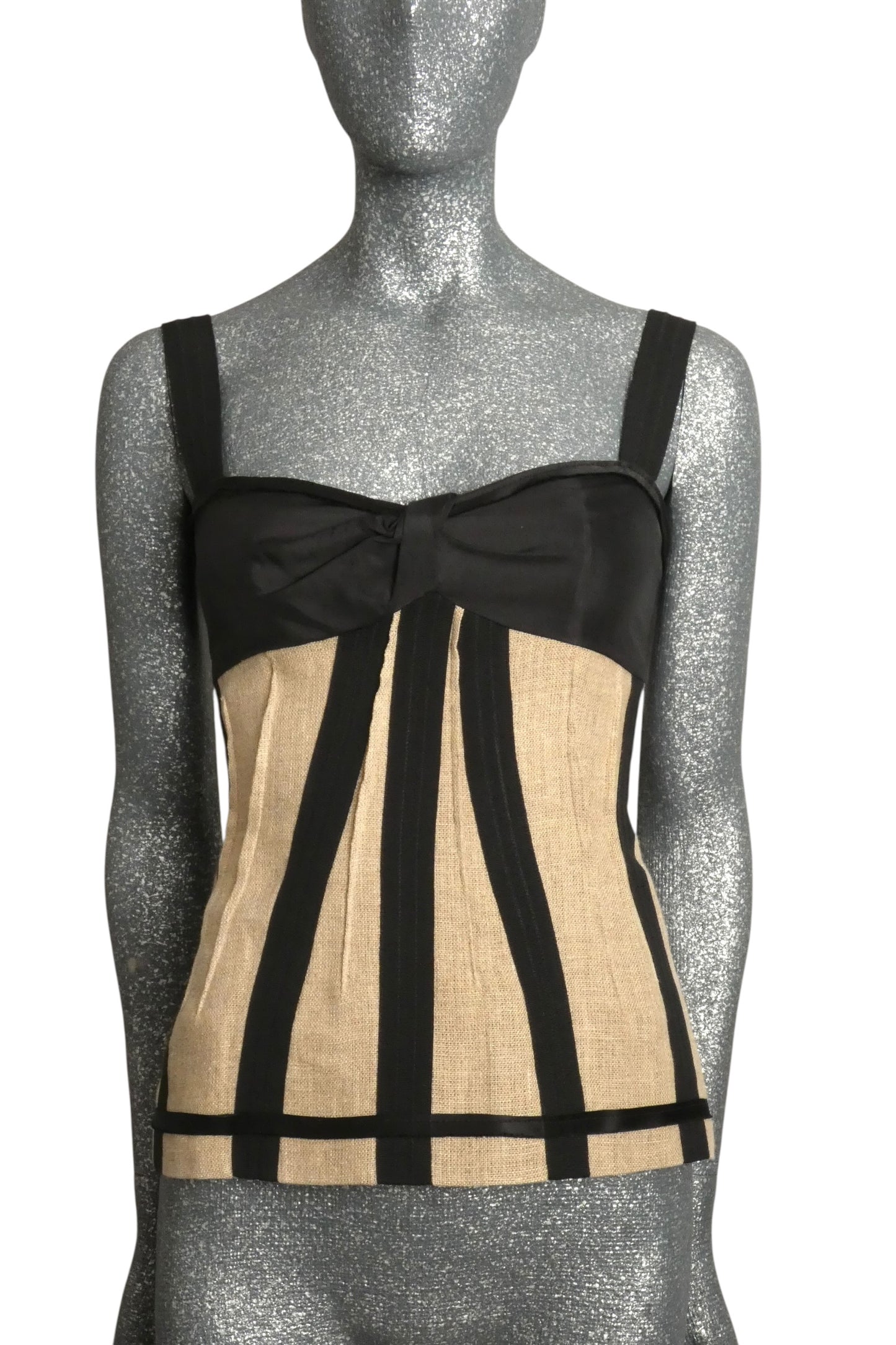 Satin & Burlap Bustier, Size 4