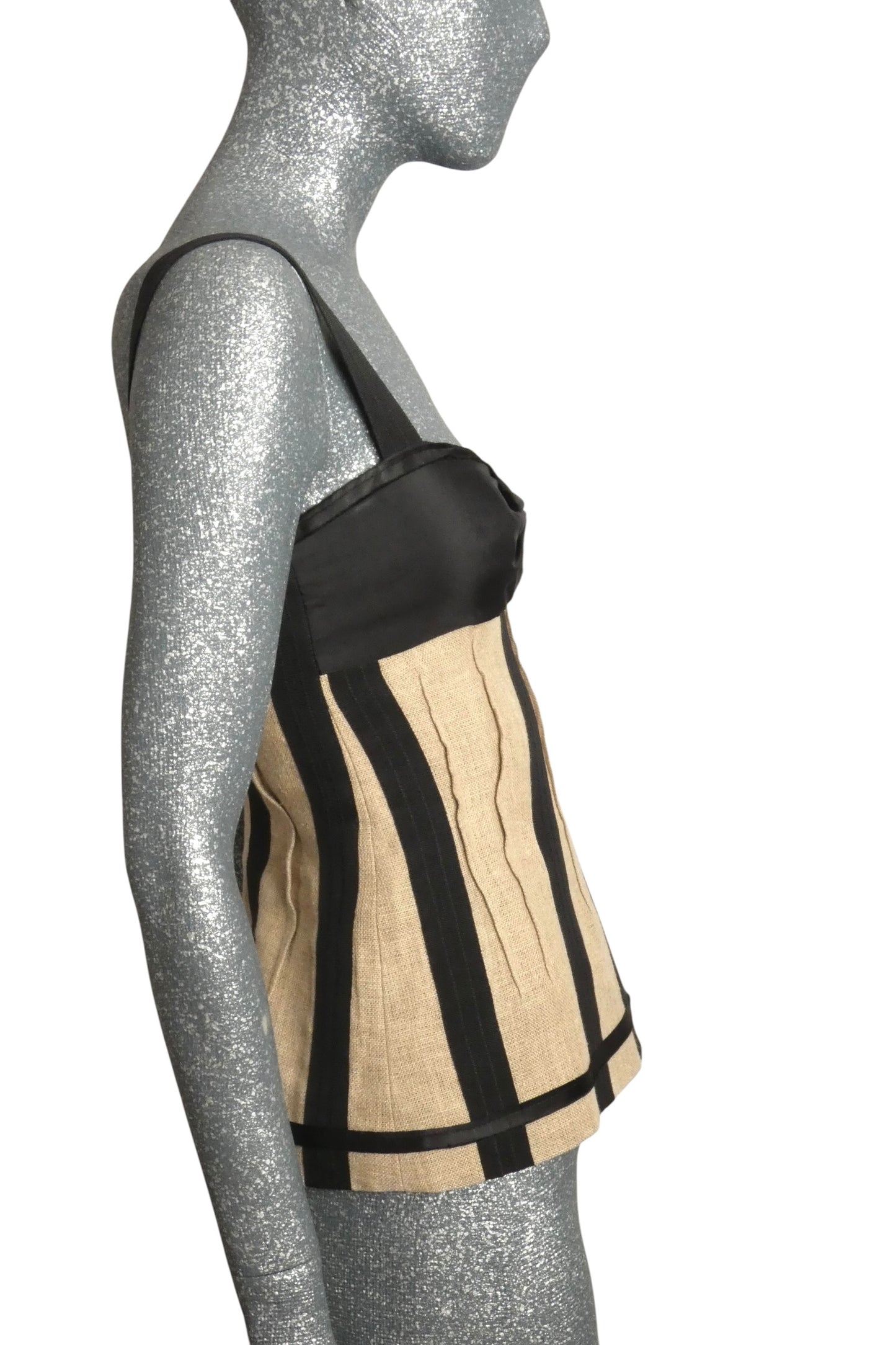 Satin & Burlap Bustier, Size 4