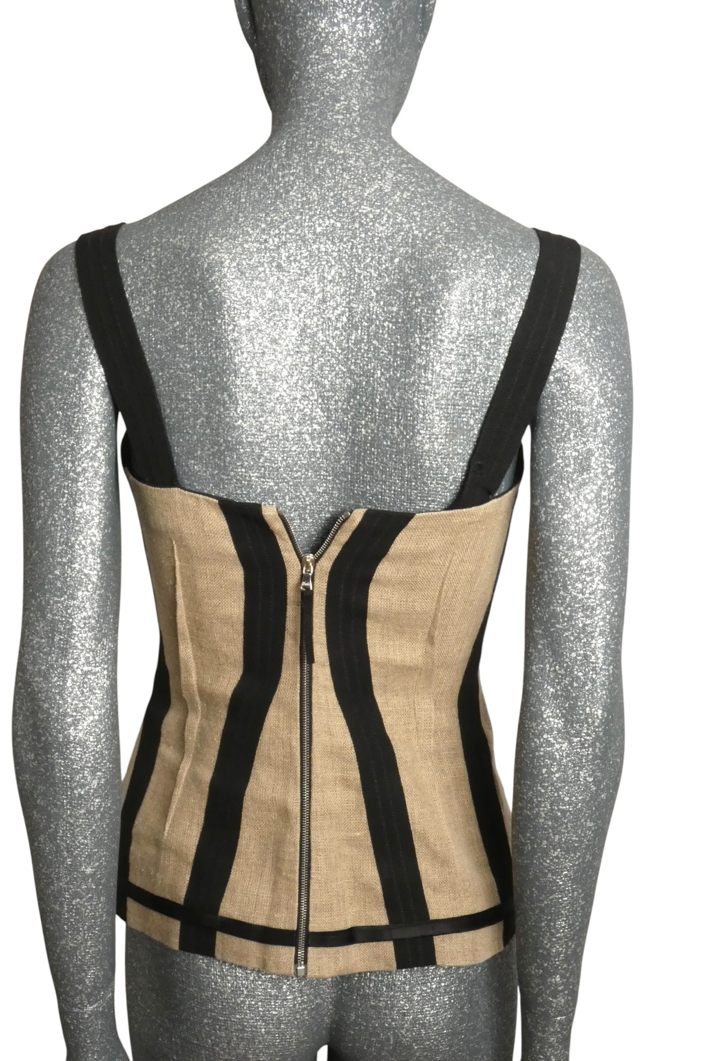 Satin & Burlap Bustier, Size 4