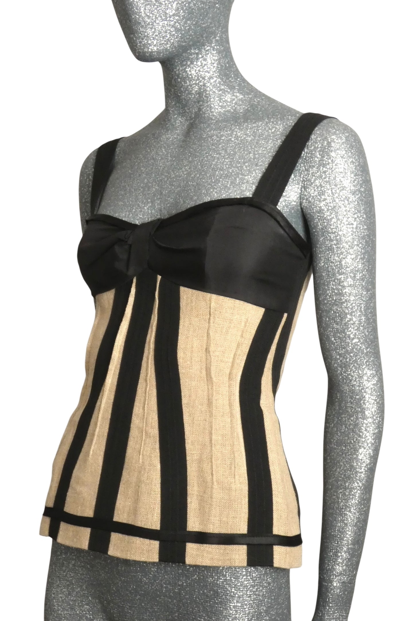 Satin & Burlap Bustier, Size 4