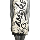 DOLCE & GABBANA - Graffiti Printed Silk Dress, Size-8