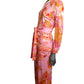 1970s Floral Knit Pant Ensemble, Size-8