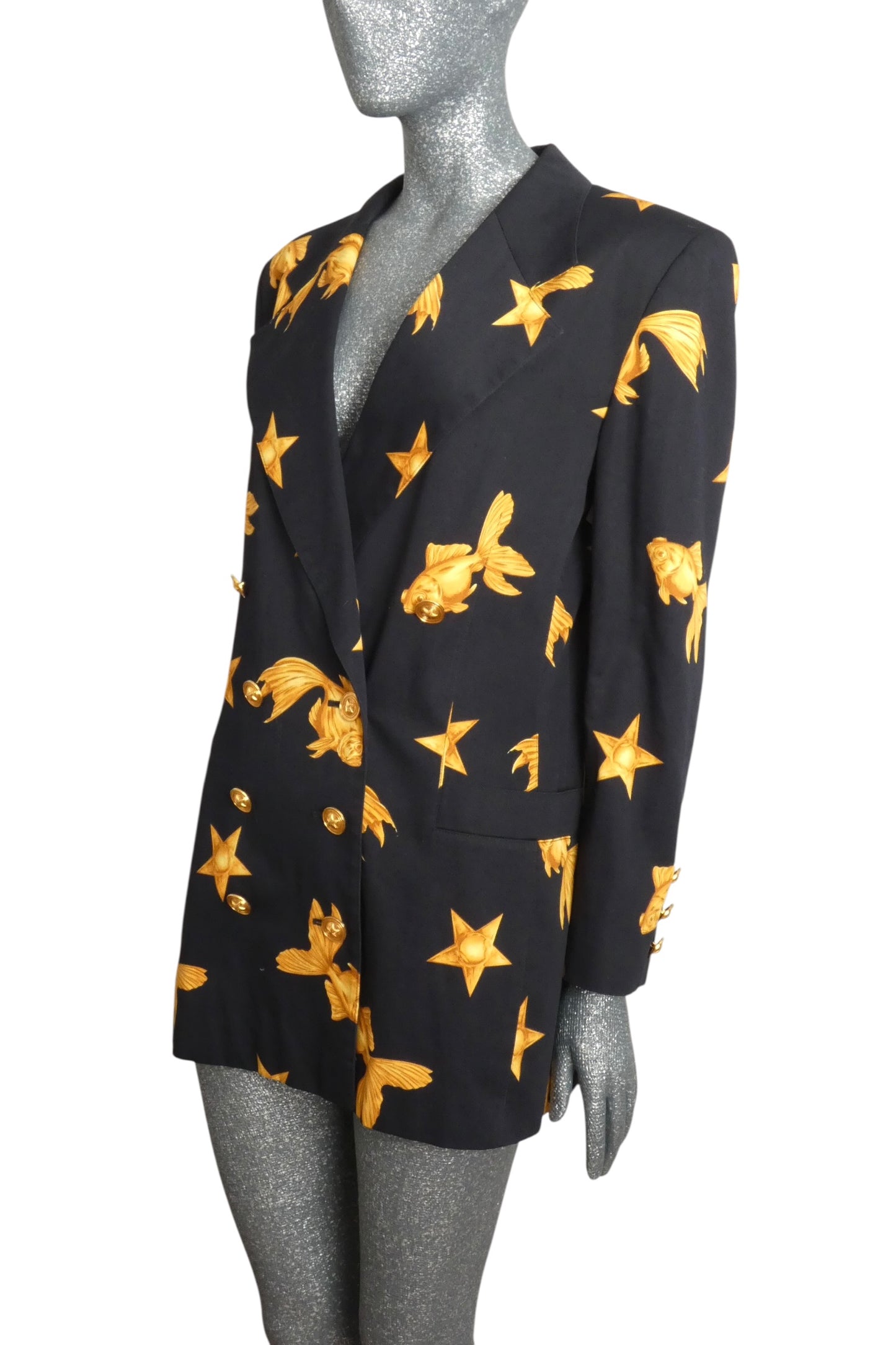 1990s Printed Cotton Blazer, Size 10