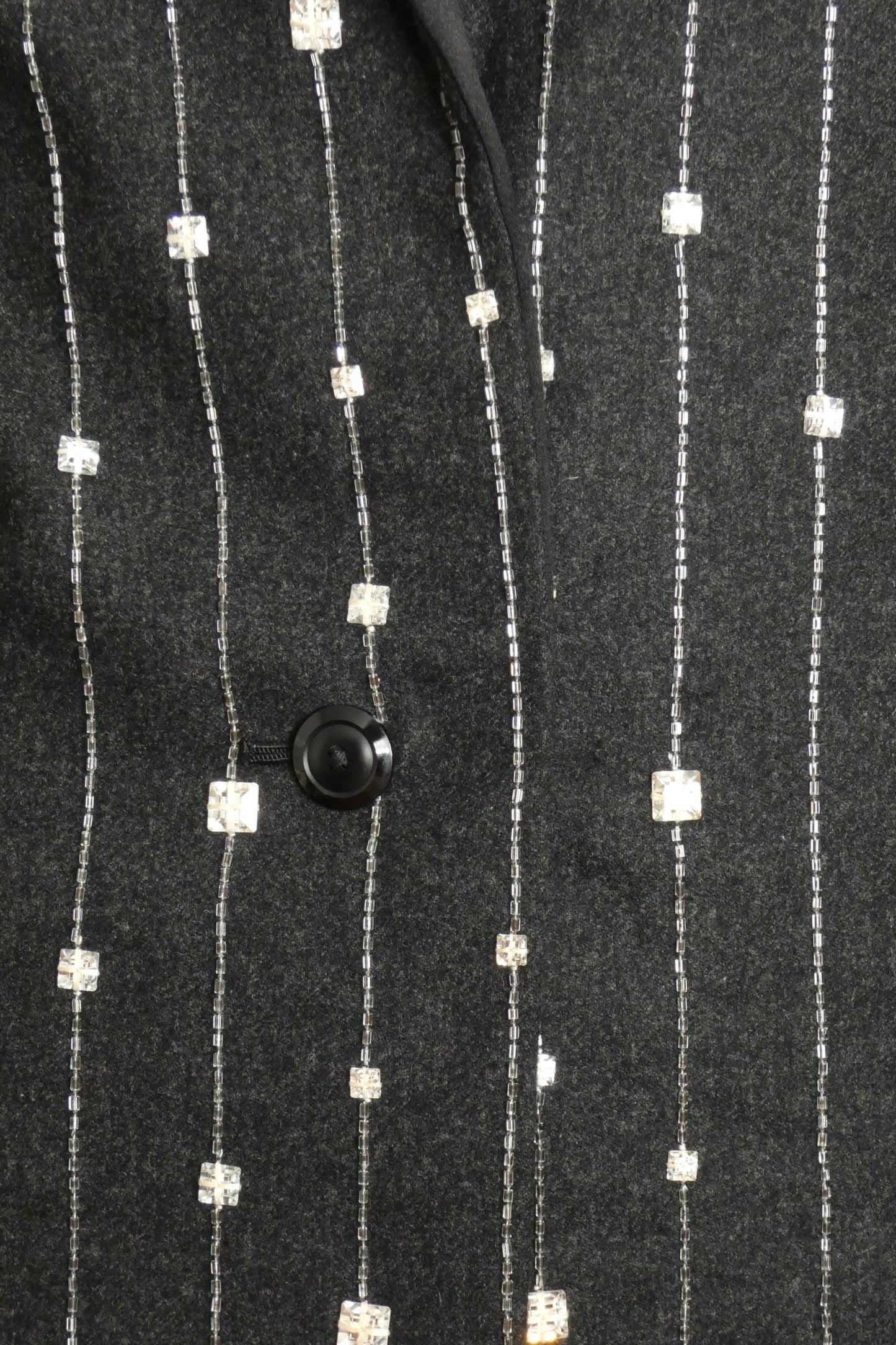 1980s Rhinestone Flannel Blazer, Size 8