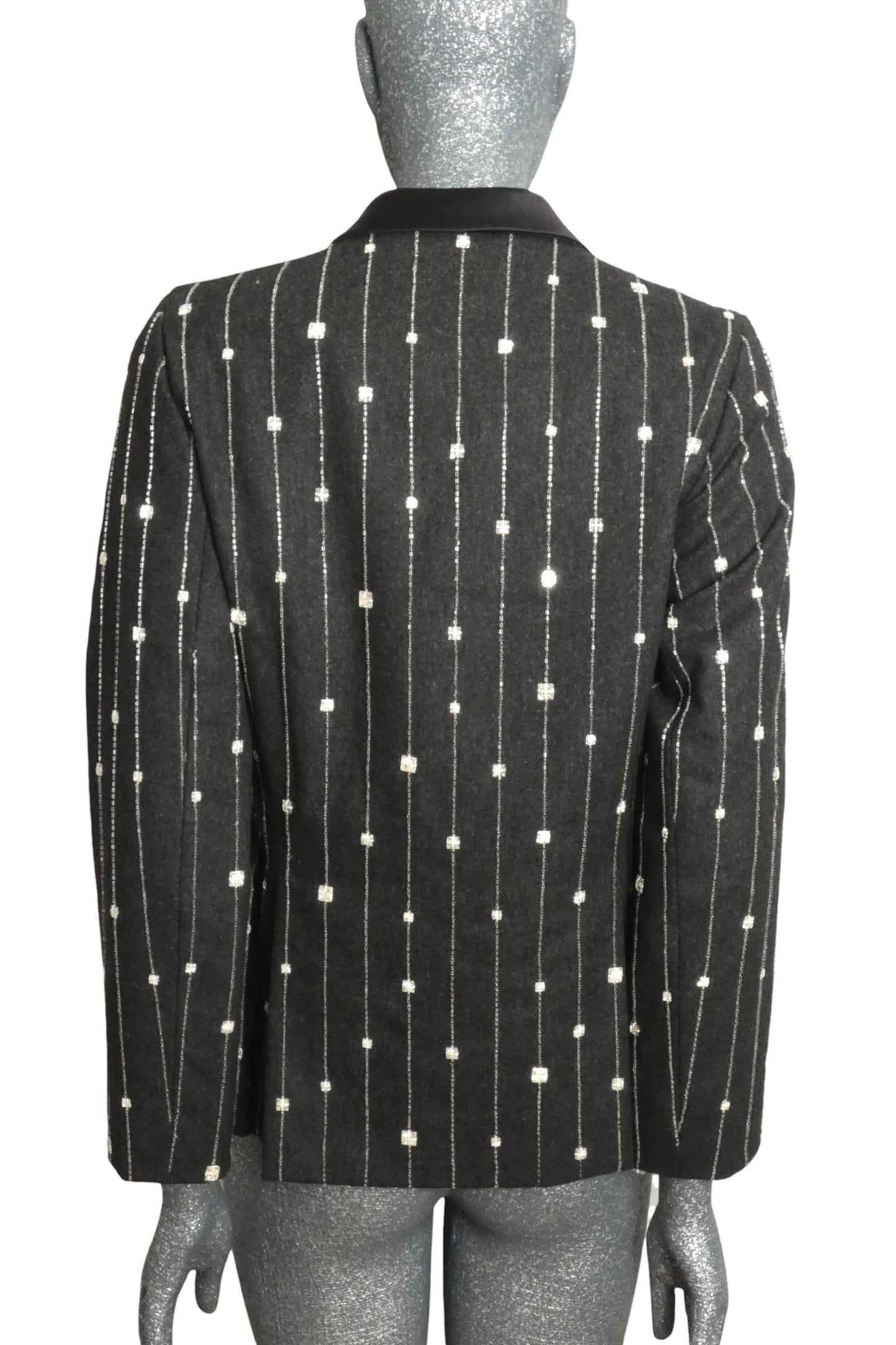 1980s Rhinestone Flannel Blazer, Size 8