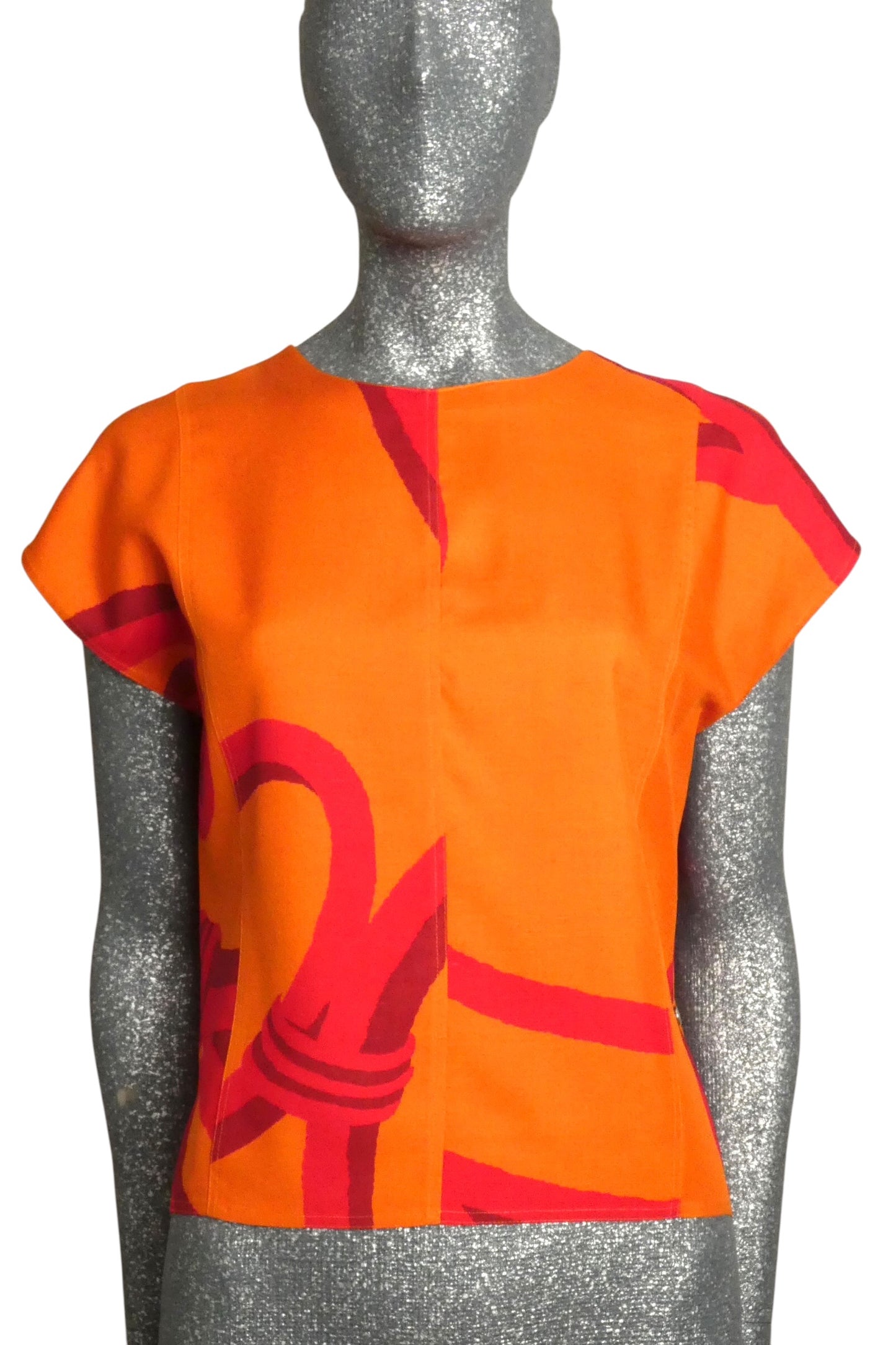 1985 Printed Silk Blouse, Size 8