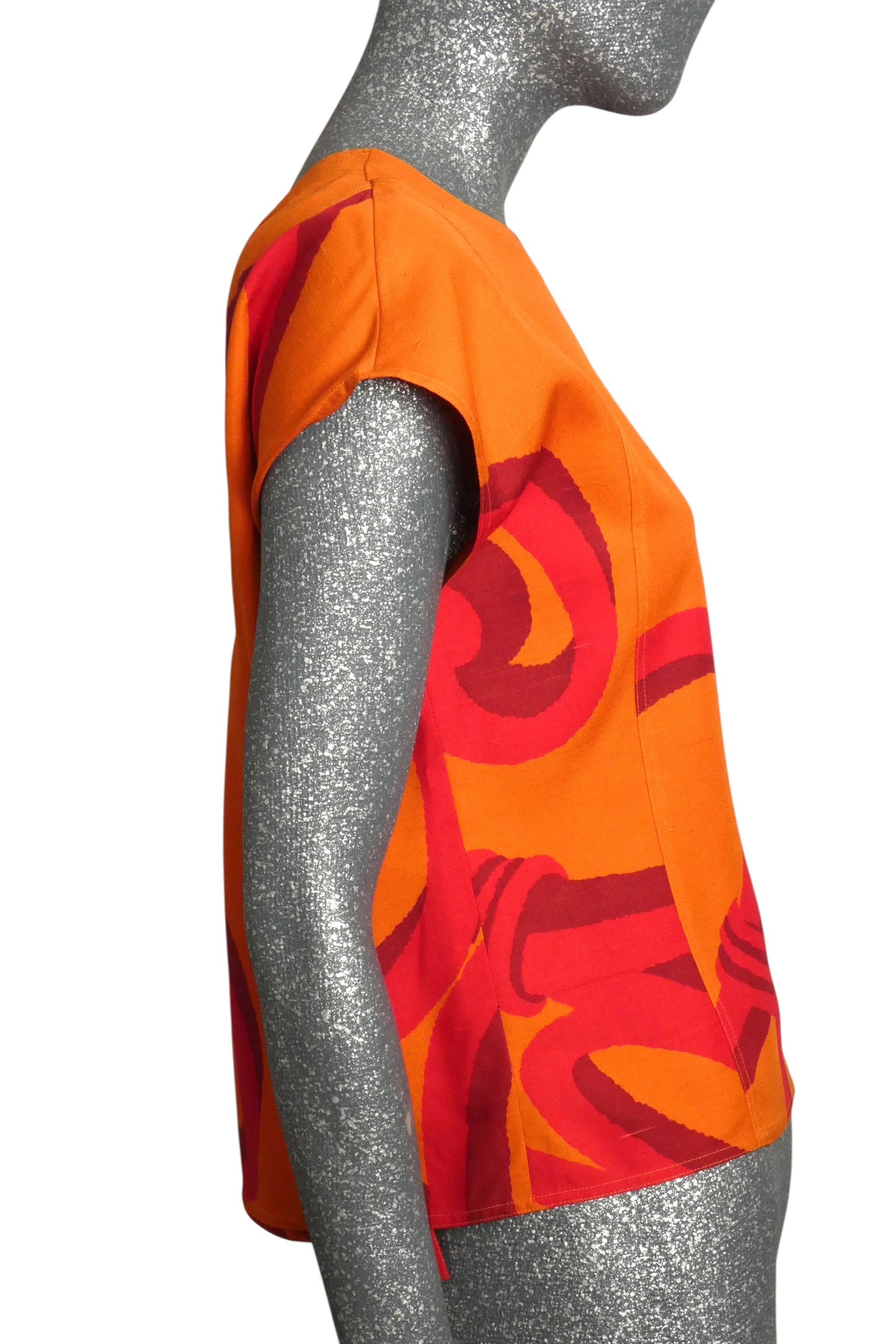 1985 Printed Silk Blouse, Size 8