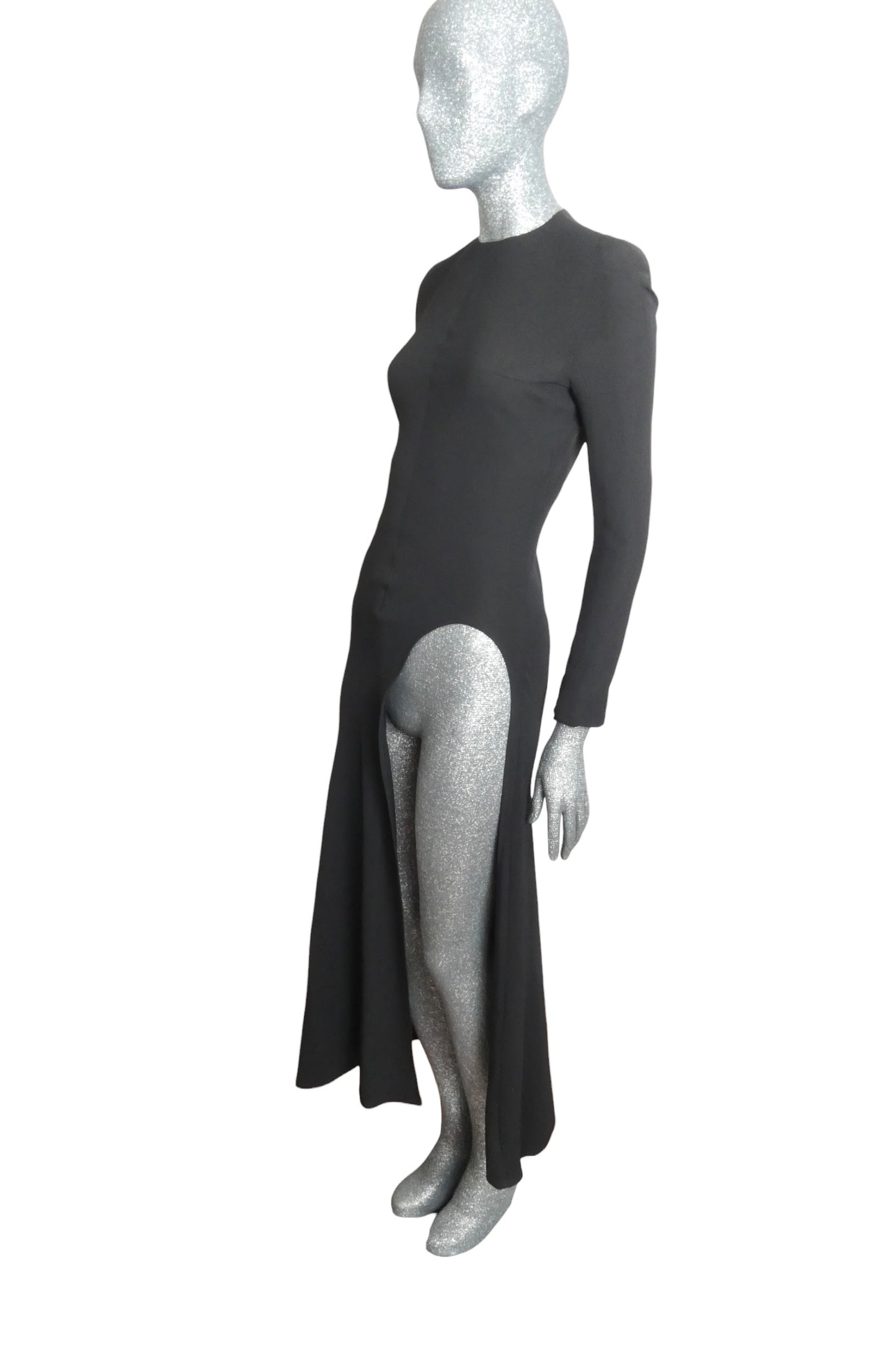 HAIDER ACKERMANN - 2010s Black Knit Evening Dress, Size 4