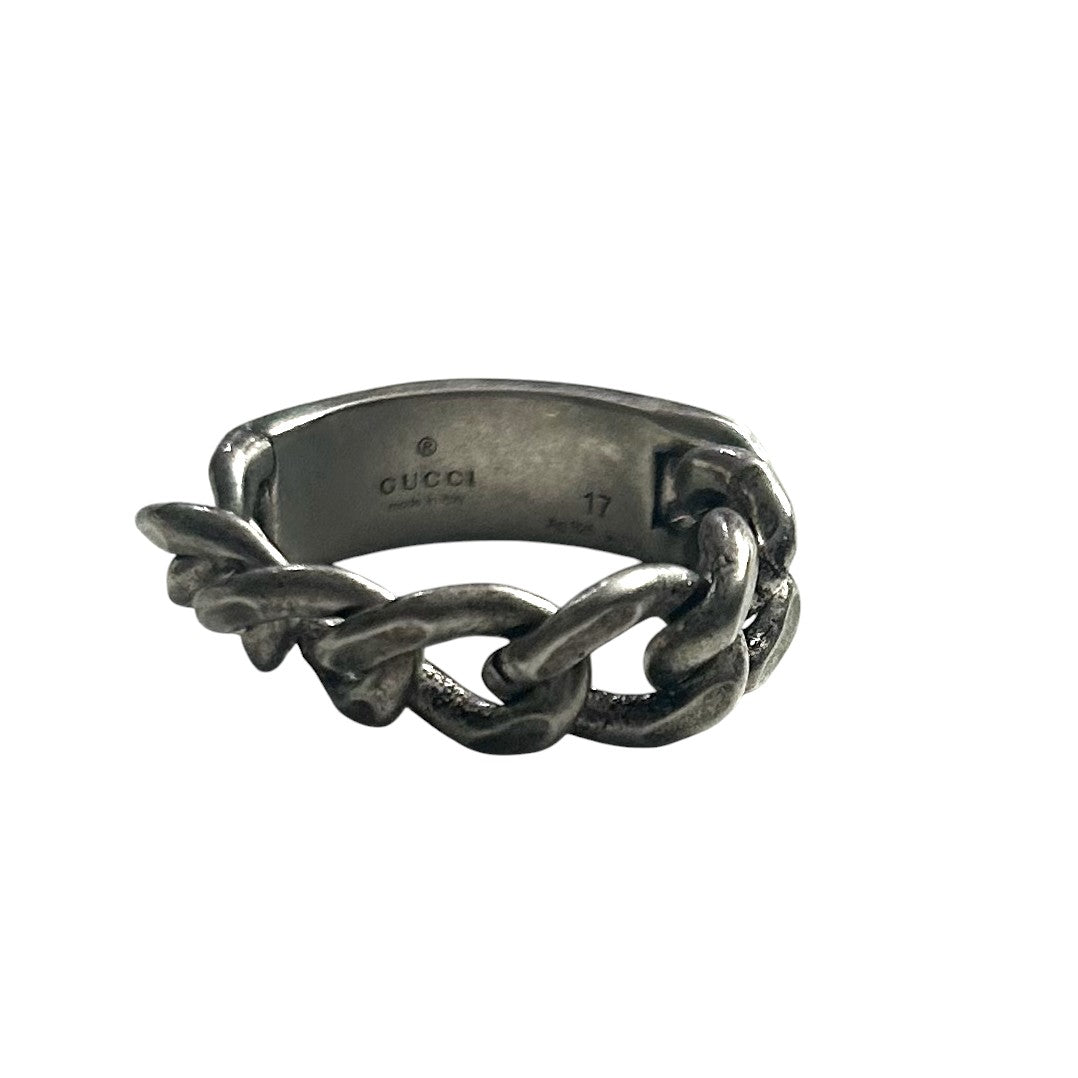 GUCCI- Tag Enamel Chain Ring