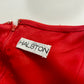HALSTON- 1981 Red Silk Gazar Petal Gown, Size 8