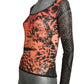1990s Printed Mesh Blouse, Size Medium
