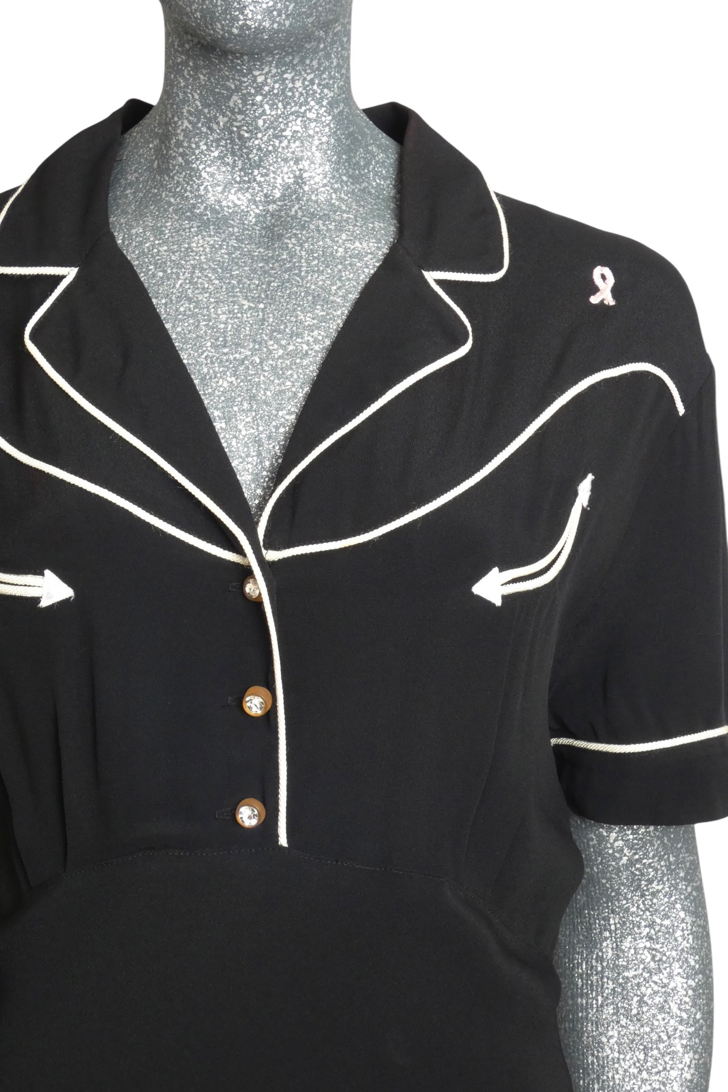 1990s Western Bias Crepe Dress, Size 14