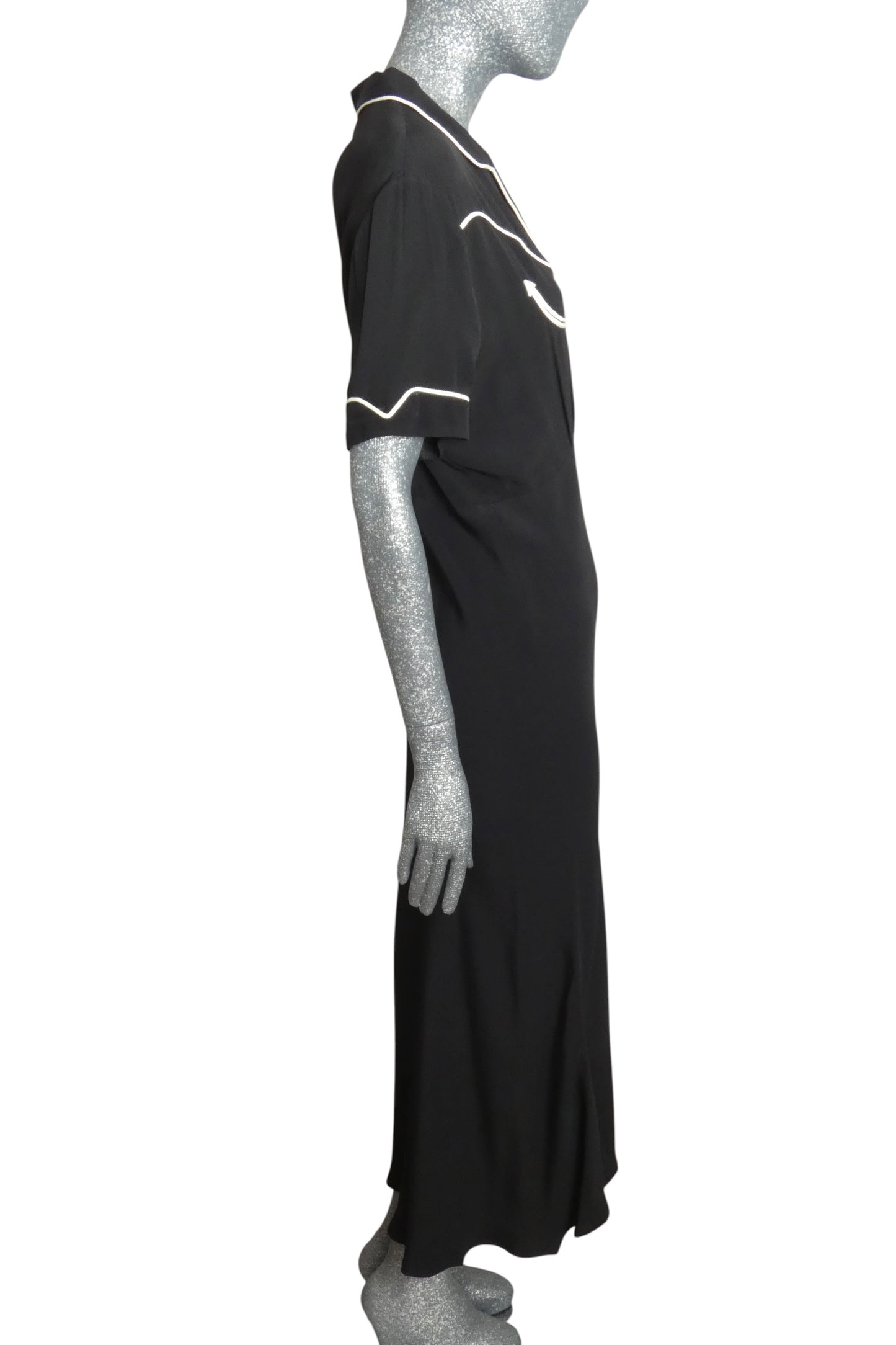 1990s Western Bias Crepe Dress, Size 14