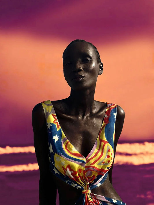 MARNI X NO VACANCY INN - NWT 2023 Printed Satin Sundress, Size 2