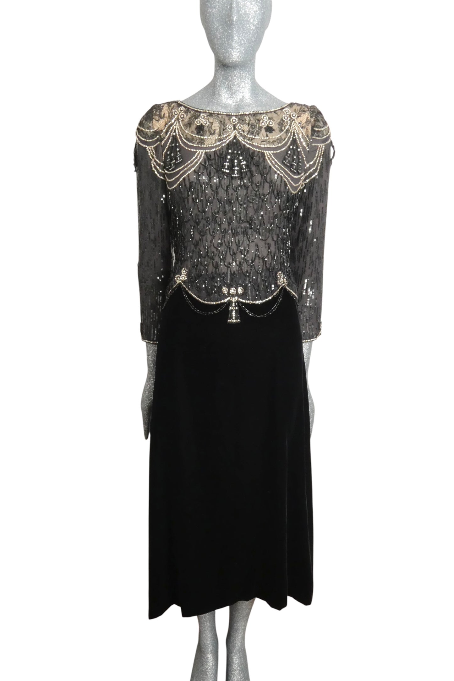 1980s Beaded Evening Dress, Size 4