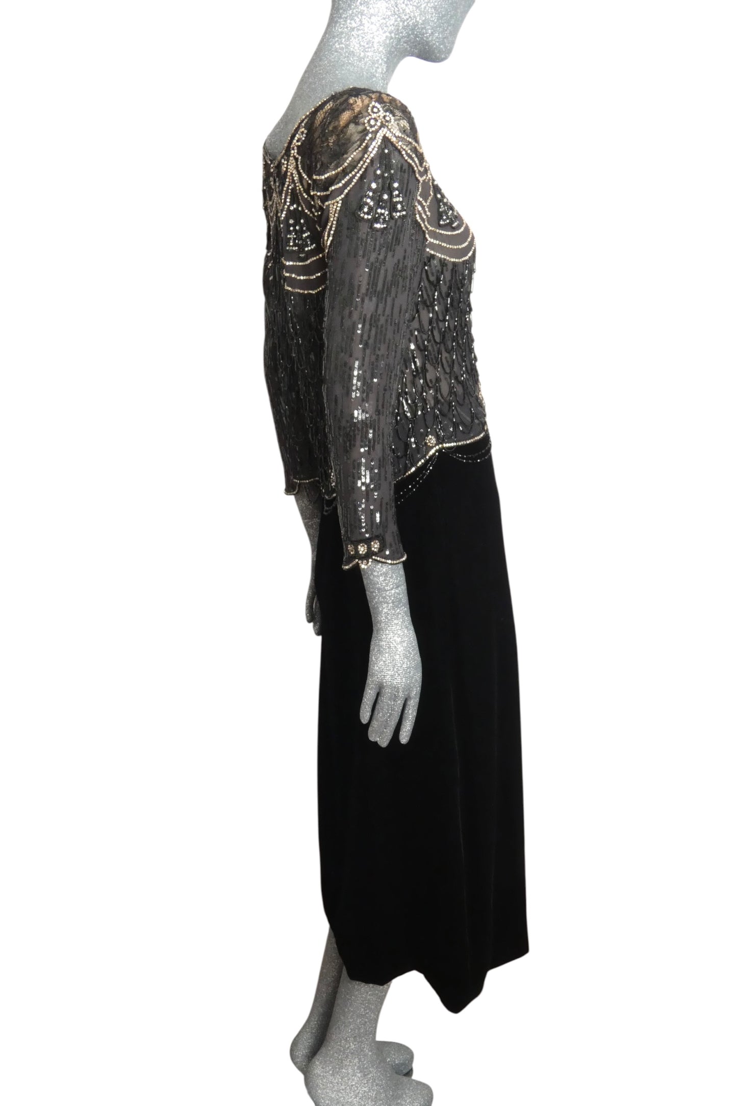1980s Beaded Evening Dress, Size 4