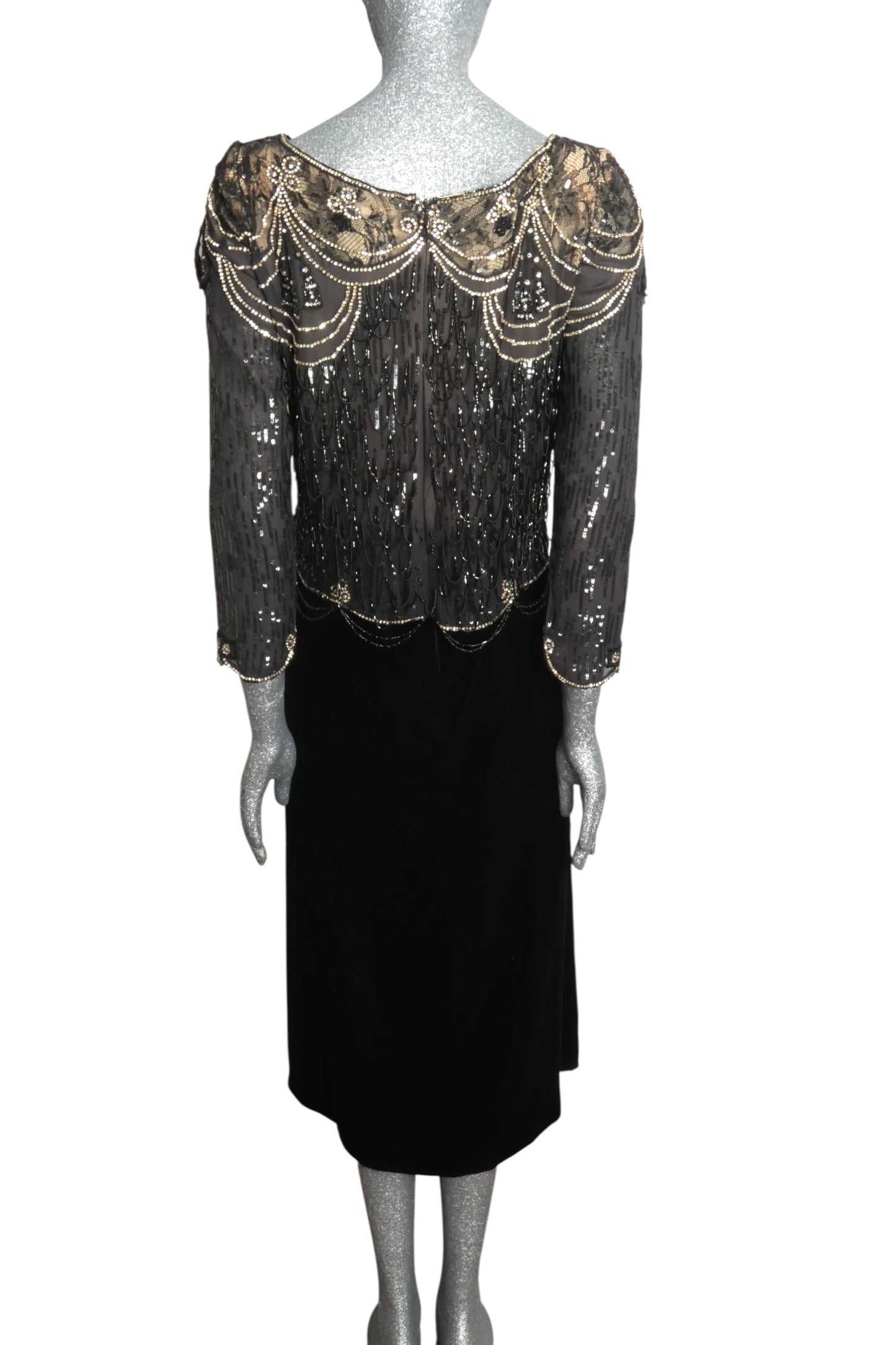1980s Beaded Evening Dress, Size 4