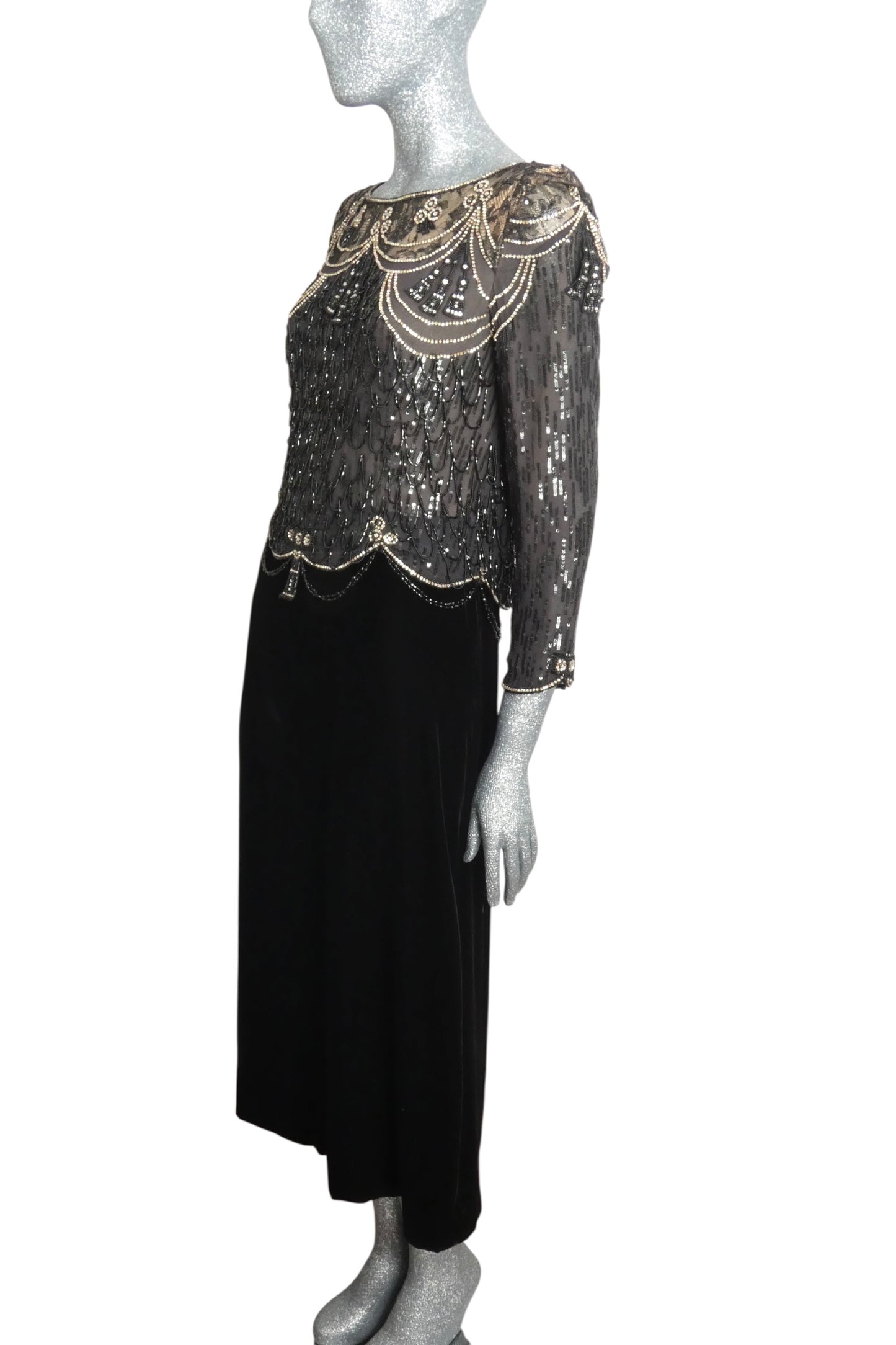 1980s Beaded Evening Dress, Size 4