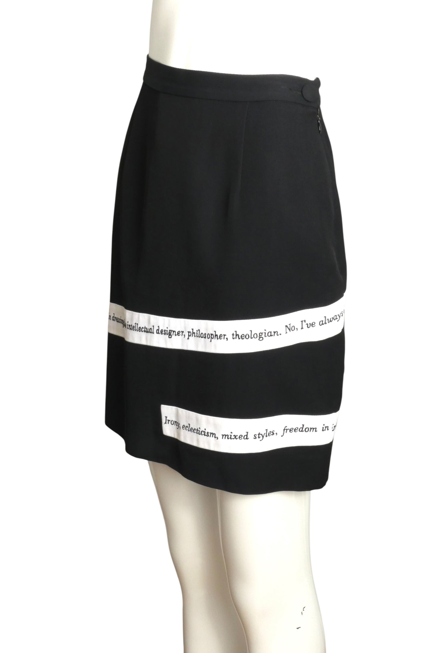 1990s Wool Applique Skirt, Size 6