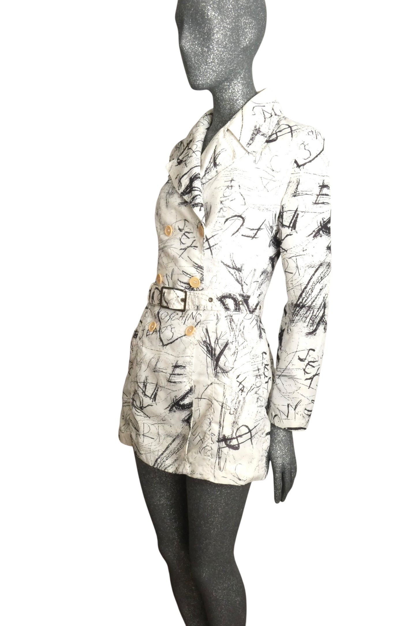 Graphic Print Coat, Size 8