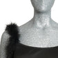 1990s Knit & Feather Slip Dress, Size 6