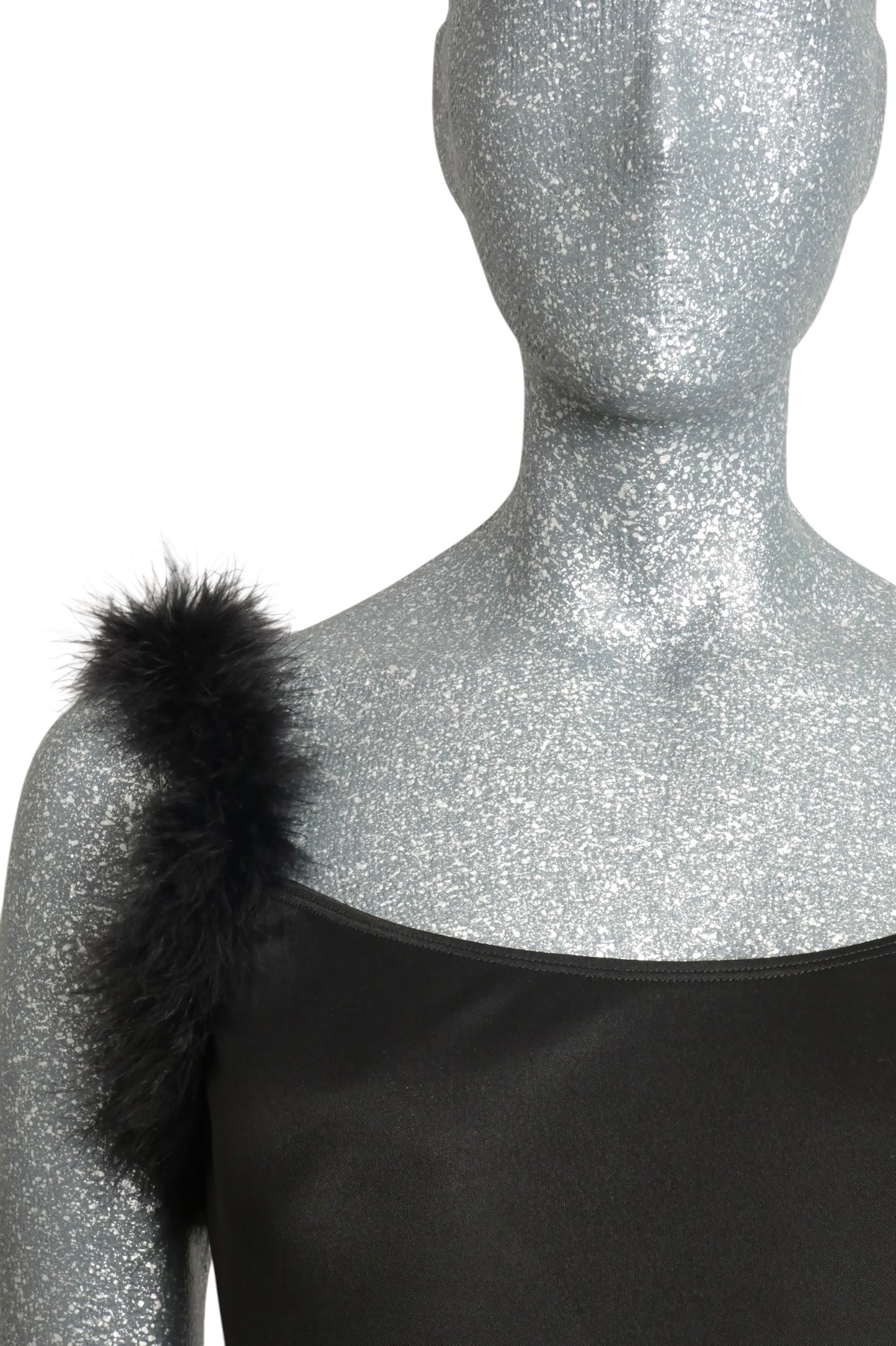1990s Knit & Feather Slip Dress, Size 6