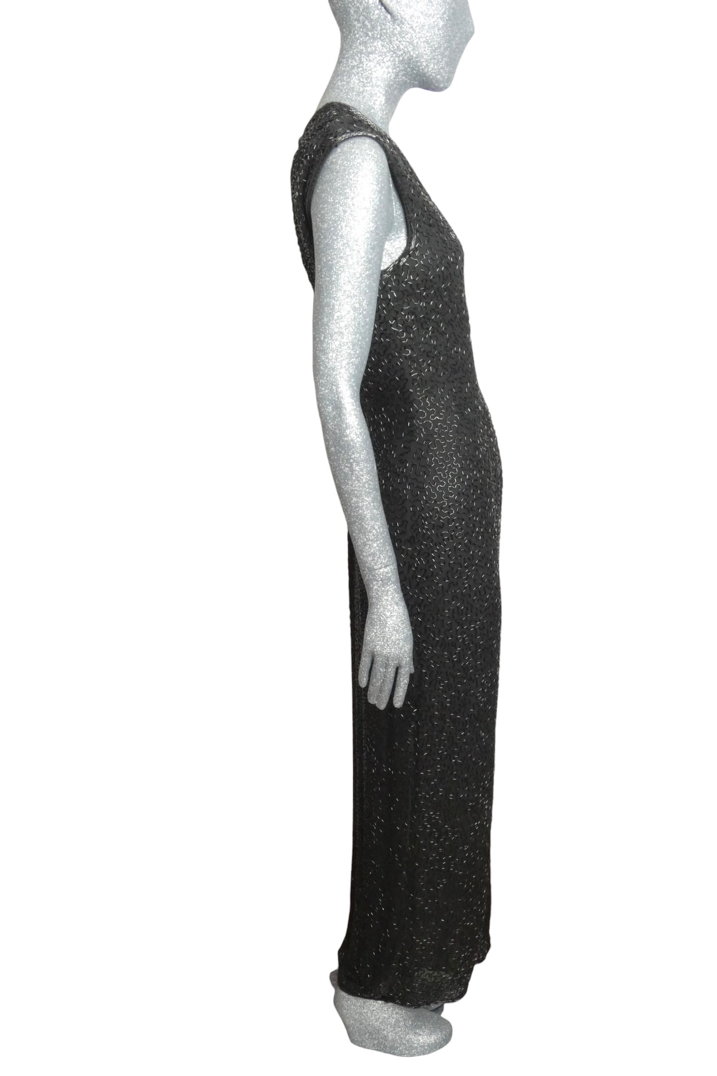 1980s Beaded Silk Evening Gown, Size 6