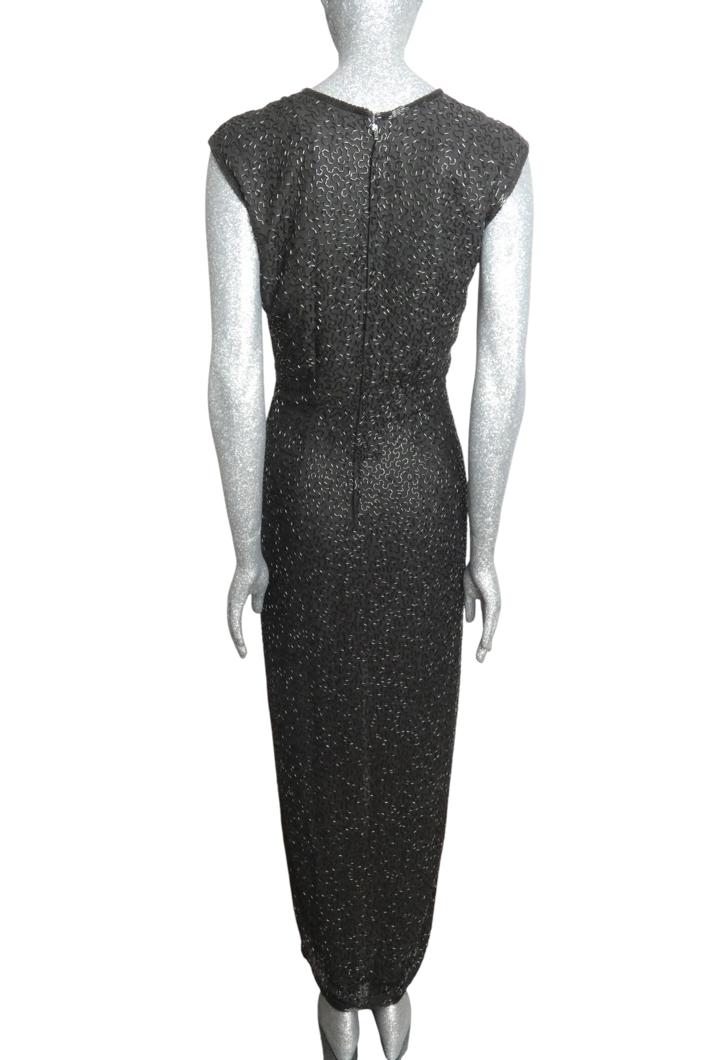 1980s Beaded Silk Evening Gown, Size 6