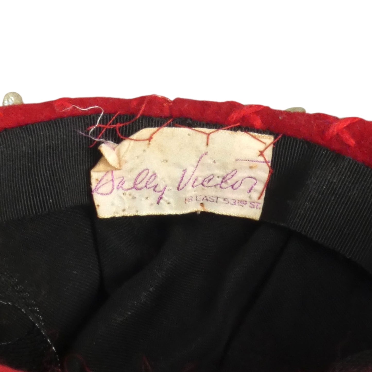 SALLY VICTOR-1940s Multi Color Wool Knit Yarn Hat