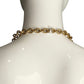 JAY FEINBERG- 1980s Red Rhinestone & Gold Link Necklace