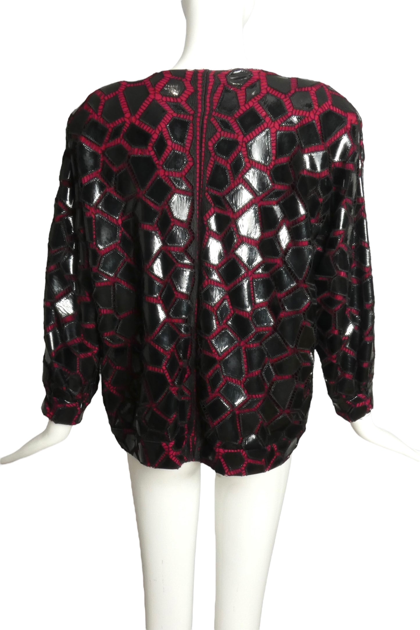 PIERRE CARDIN (HAUTE COUTURE)- 1980 Wool Knit & Patent Jacket, Size 4