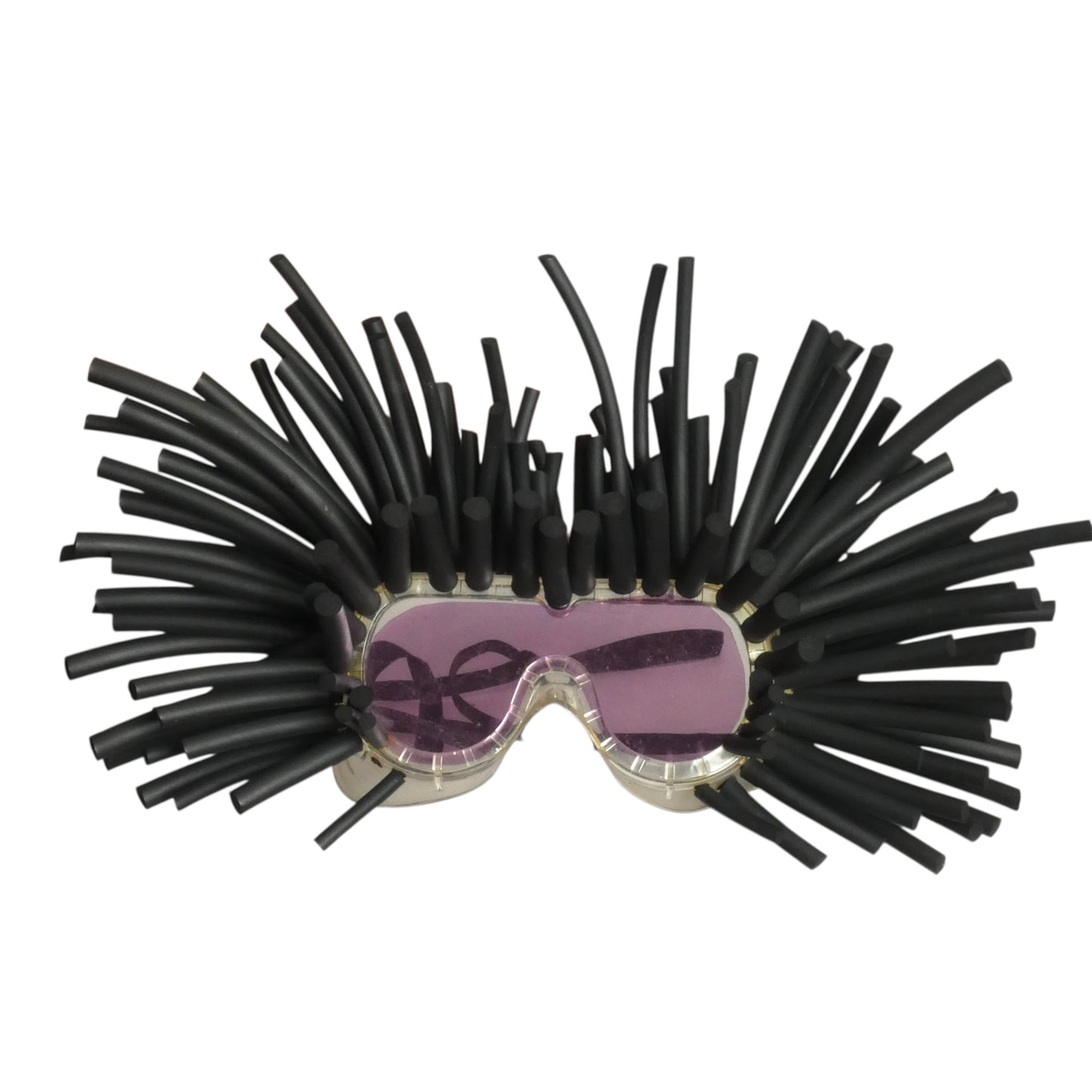 PIERRE CARDIN (HAUTE COUTURE)- 2009 Pink Neoprene Fringe Dress & Goggles, Size 4