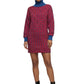 1990 Red & Blue Sweater Knit Dress, Size 6