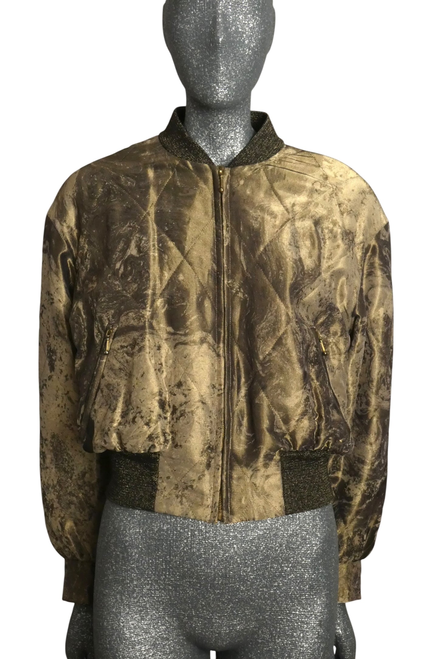 ESCADA - 1980s Wool & Silk Quilted Bomber Jacket, Size-10