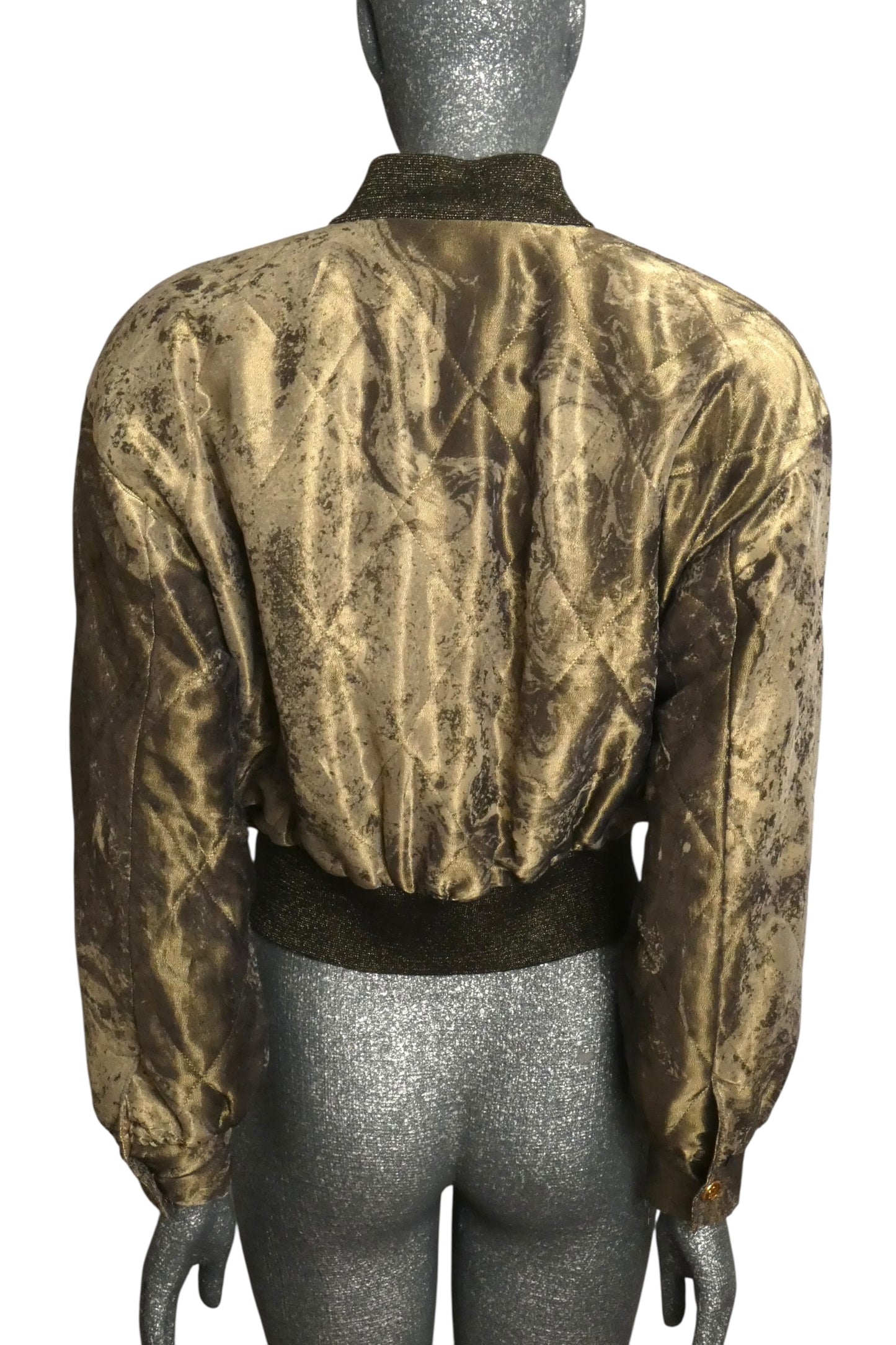 ESCADA - 1980s Wool & Silk Quilted Bomber Jacket, Size-10