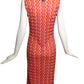TODD OLDHAM JEANS-1990s Chevron Printed Knit Dress, Size-Small
